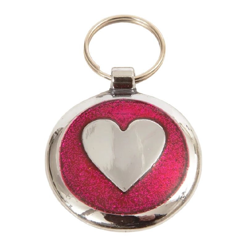  -Anti-scratch sofa protective coverLuxury Glitter Deep Pink Heart Designer Dog Tag Shimmer Range